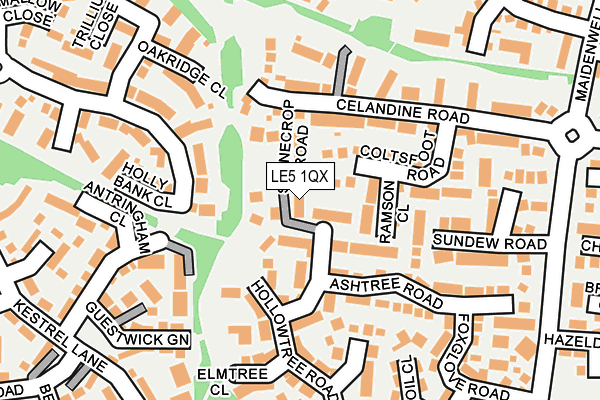 LE5 1QX map - OS OpenMap – Local (Ordnance Survey)