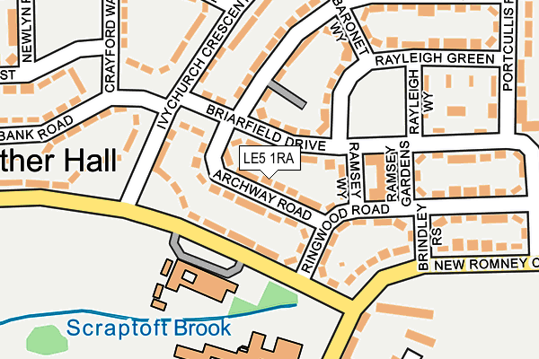 LE5 1RA map - OS OpenMap – Local (Ordnance Survey)