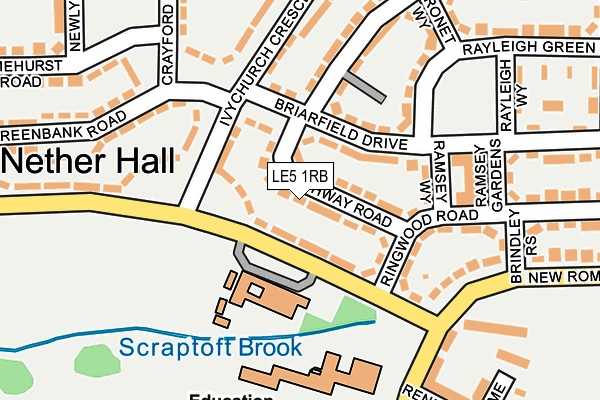 LE5 1RB map - OS OpenMap – Local (Ordnance Survey)