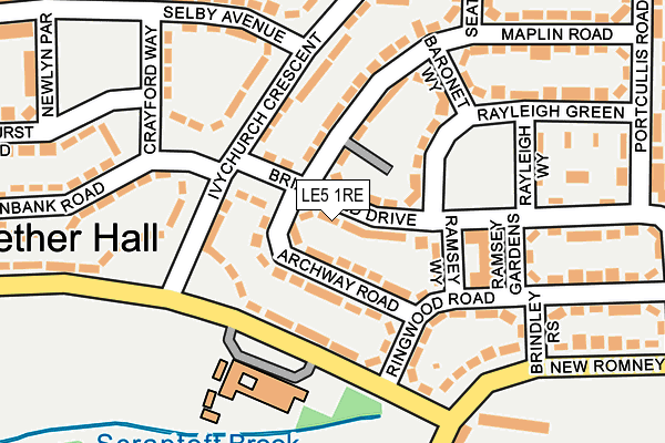 LE5 1RE map - OS OpenMap – Local (Ordnance Survey)