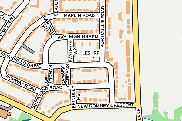 LE5 1RF map - OS OpenMap – Local (Ordnance Survey)