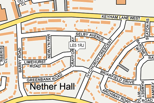 LE5 1RJ map - OS OpenMap – Local (Ordnance Survey)