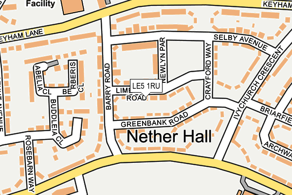 LE5 1RU map - OS OpenMap – Local (Ordnance Survey)