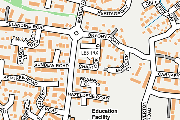 LE5 1RX map - OS OpenMap – Local (Ordnance Survey)