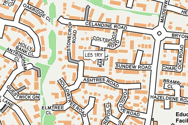 LE5 1RY map - OS OpenMap – Local (Ordnance Survey)