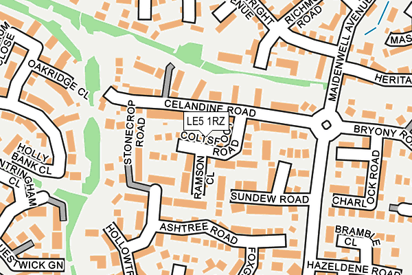 LE5 1RZ map - OS OpenMap – Local (Ordnance Survey)