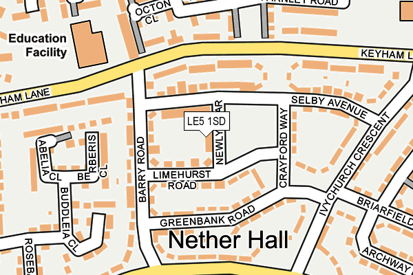 LE5 1SD map - OS OpenMap – Local (Ordnance Survey)