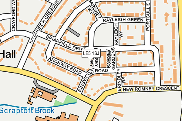 LE5 1SJ map - OS OpenMap – Local (Ordnance Survey)