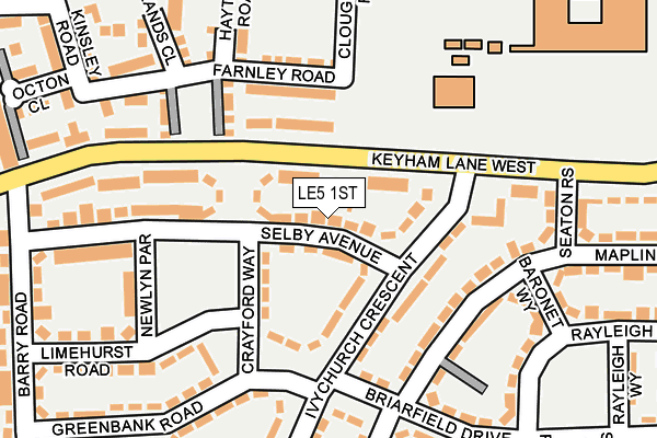 LE5 1ST map - OS OpenMap – Local (Ordnance Survey)