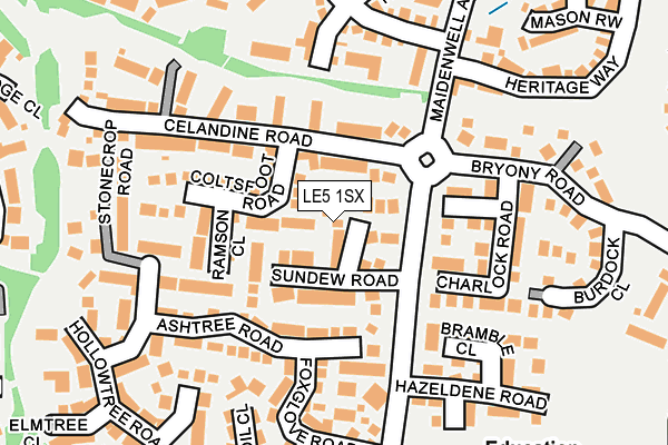 LE5 1SX map - OS OpenMap – Local (Ordnance Survey)