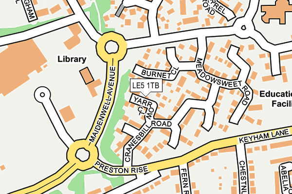 LE5 1TB map - OS OpenMap – Local (Ordnance Survey)