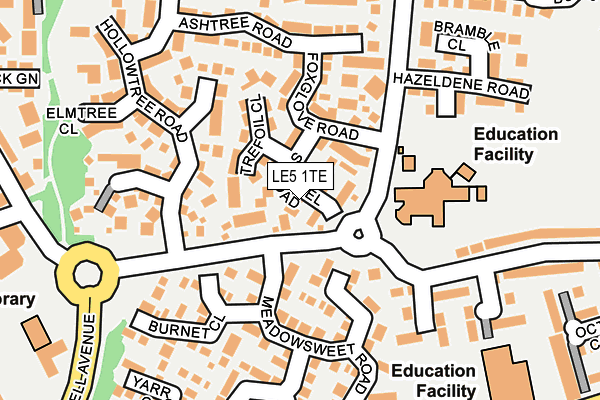 LE5 1TE map - OS OpenMap – Local (Ordnance Survey)