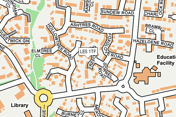 LE5 1TF map - OS OpenMap – Local (Ordnance Survey)