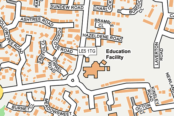 LE5 1TG map - OS OpenMap – Local (Ordnance Survey)