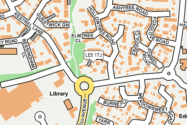 LE5 1TJ map - OS OpenMap – Local (Ordnance Survey)