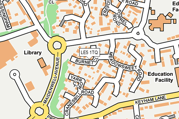 LE5 1TQ map - OS OpenMap – Local (Ordnance Survey)