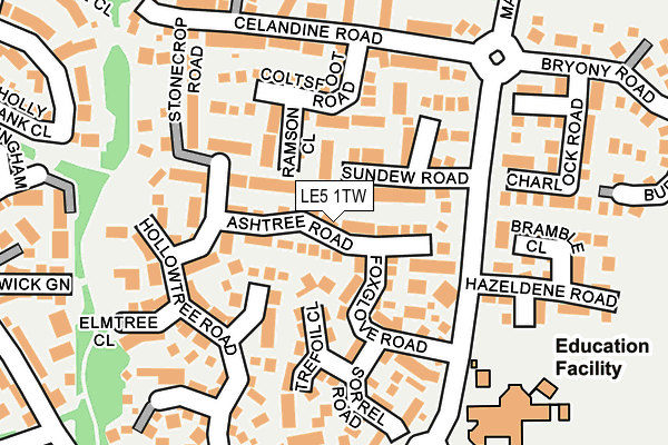 LE5 1TW map - OS OpenMap – Local (Ordnance Survey)