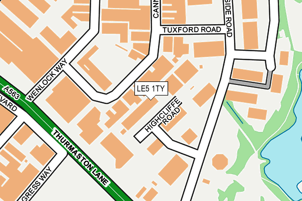 LE5 1TY map - OS OpenMap – Local (Ordnance Survey)