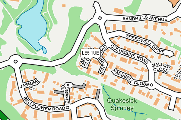 LE5 1UE map - OS OpenMap – Local (Ordnance Survey)
