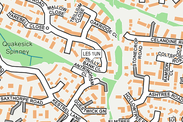 LE5 1UN map - OS OpenMap – Local (Ordnance Survey)