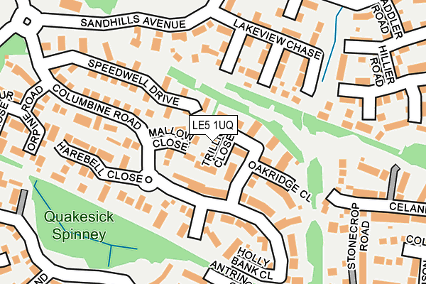 LE5 1UQ map - OS OpenMap – Local (Ordnance Survey)