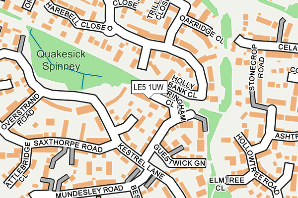 LE5 1UW map - OS OpenMap – Local (Ordnance Survey)