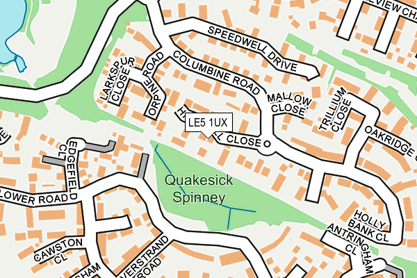 LE5 1UX map - OS OpenMap – Local (Ordnance Survey)