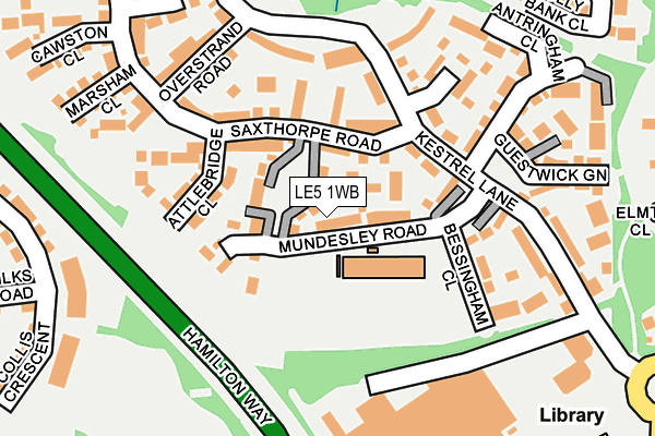 LE5 1WB map - OS OpenMap – Local (Ordnance Survey)