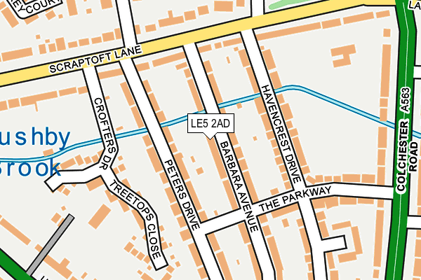 LE5 2AD map - OS OpenMap – Local (Ordnance Survey)