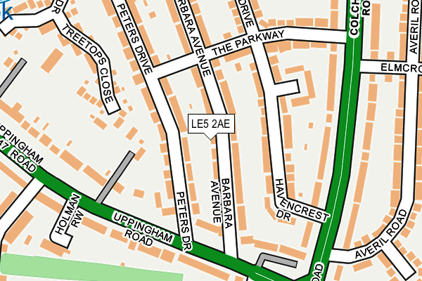 LE5 2AE map - OS OpenMap – Local (Ordnance Survey)