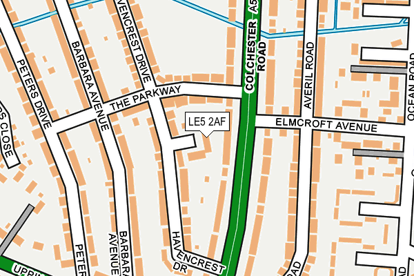 LE5 2AF map - OS OpenMap – Local (Ordnance Survey)