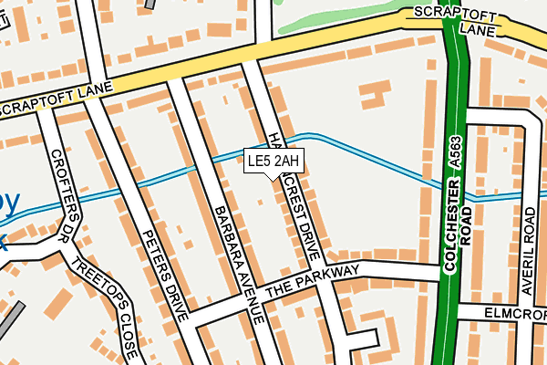 LE5 2AH map - OS OpenMap – Local (Ordnance Survey)