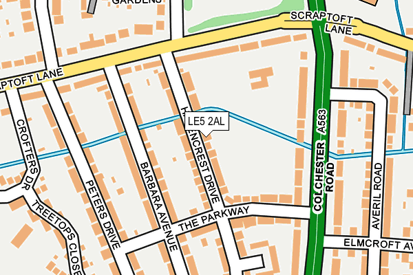 LE5 2AL map - OS OpenMap – Local (Ordnance Survey)