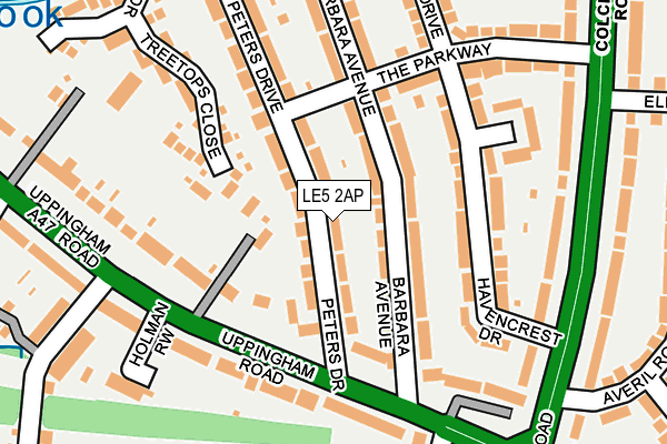 LE5 2AP map - OS OpenMap – Local (Ordnance Survey)