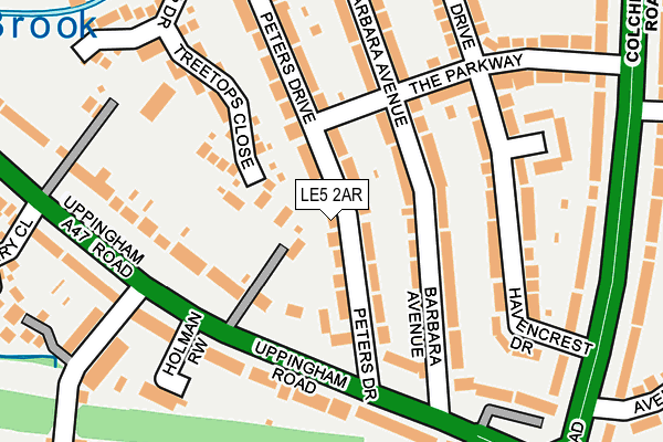LE5 2AR map - OS OpenMap – Local (Ordnance Survey)