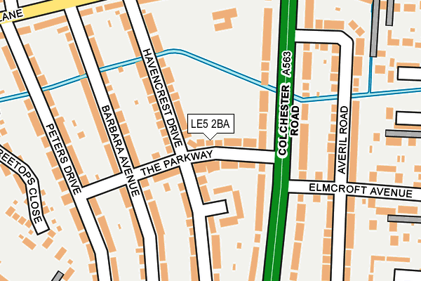 LE5 2BA map - OS OpenMap – Local (Ordnance Survey)