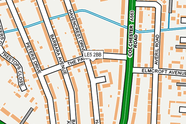 LE5 2BB map - OS OpenMap – Local (Ordnance Survey)