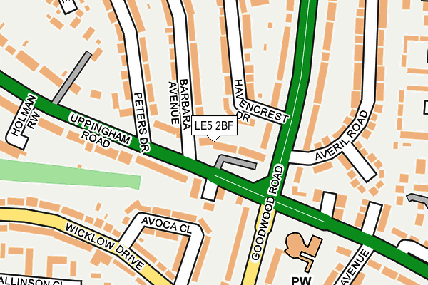 LE5 2BF map - OS OpenMap – Local (Ordnance Survey)