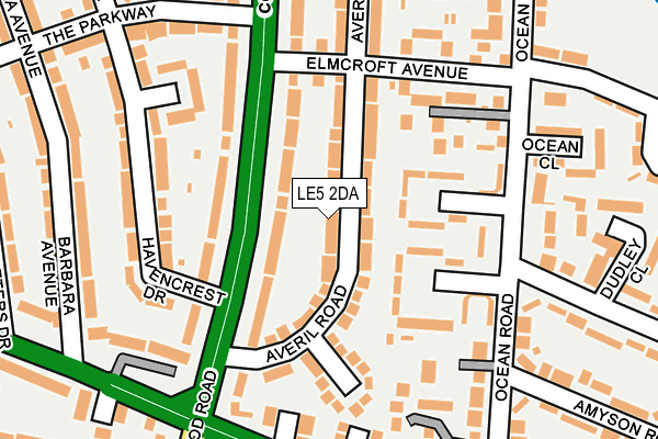 LE5 2DA map - OS OpenMap – Local (Ordnance Survey)