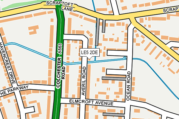 LE5 2DE map - OS OpenMap – Local (Ordnance Survey)