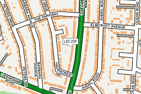 LE5 2DF map - OS OpenMap – Local (Ordnance Survey)