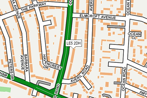LE5 2DH map - OS OpenMap – Local (Ordnance Survey)