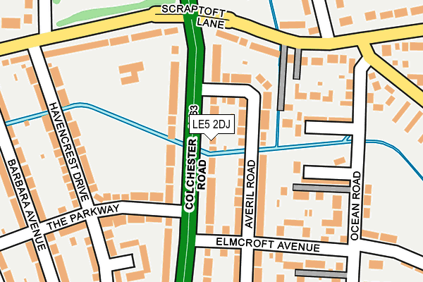 LE5 2DJ map - OS OpenMap – Local (Ordnance Survey)