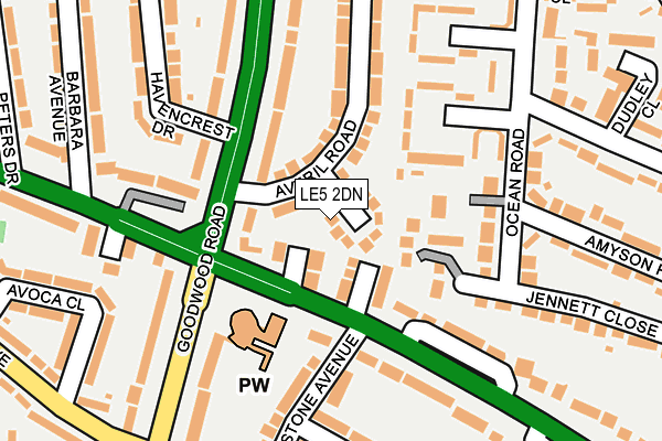 LE5 2DN map - OS OpenMap – Local (Ordnance Survey)