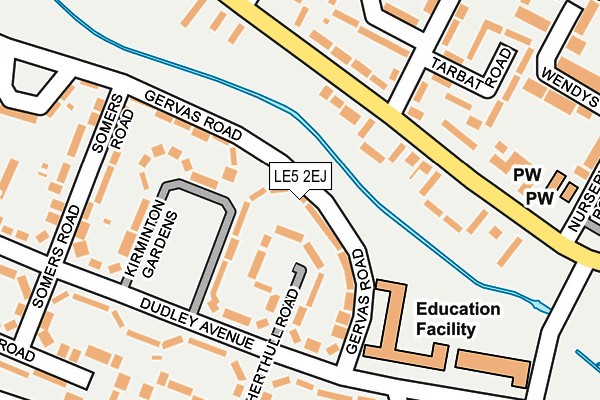 LE5 2EJ map - OS OpenMap – Local (Ordnance Survey)