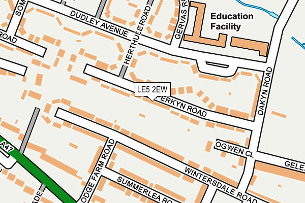 LE5 2EW map - OS OpenMap – Local (Ordnance Survey)