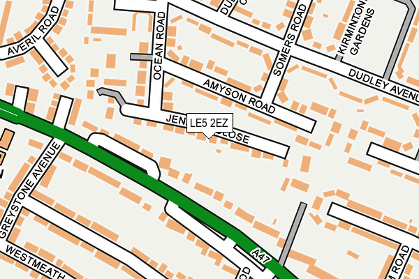 LE5 2EZ map - OS OpenMap – Local (Ordnance Survey)