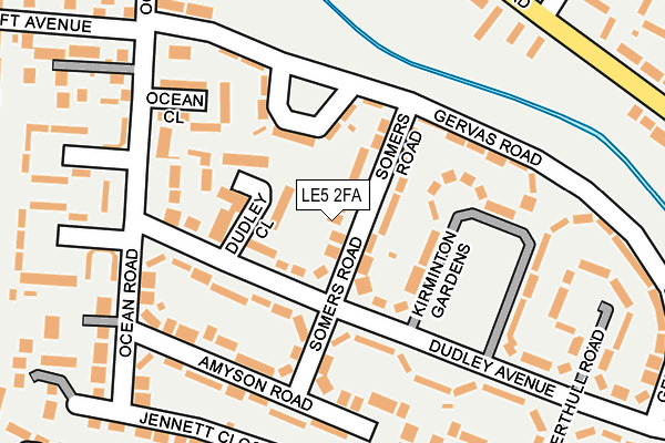 LE5 2FA map - OS OpenMap – Local (Ordnance Survey)