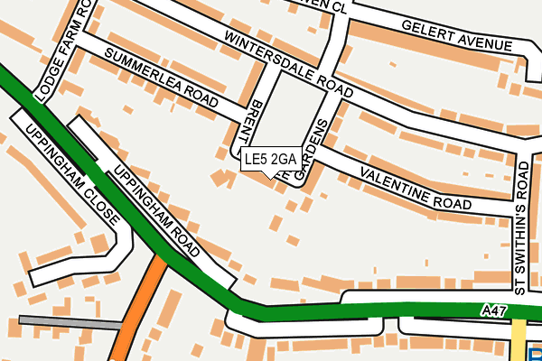 LE5 2GA map - OS OpenMap – Local (Ordnance Survey)