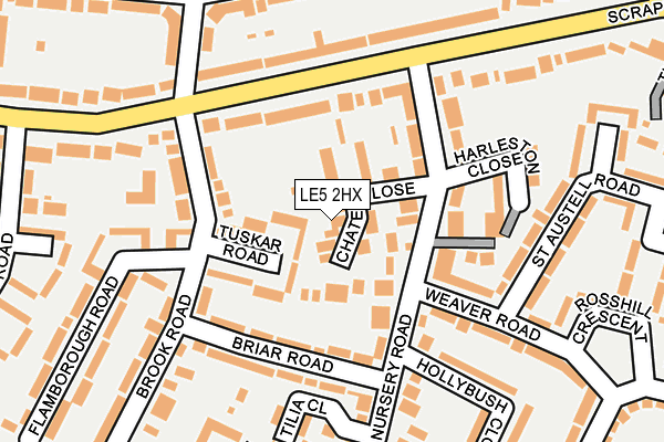 LE5 2HX map - OS OpenMap – Local (Ordnance Survey)